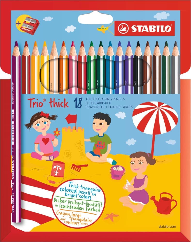 Matitoni Trio Thick Stabilo, 18 pezzi – Panorama