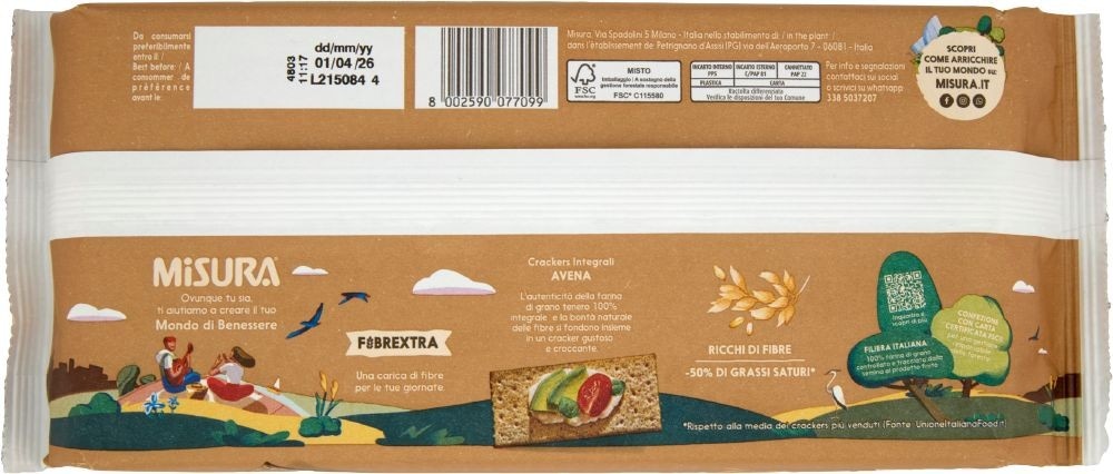Crackers Integrali Misura Fibrextra 355 g - Offerta nel negozio Esselunga
