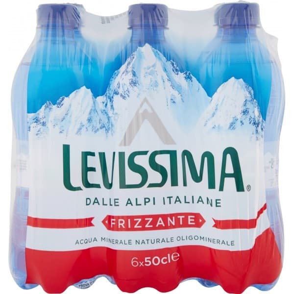 Levissima acqua minerale naturale o frizzante, Conf. 6 pezzi 500 ml Cad. 3 l – Carrefour