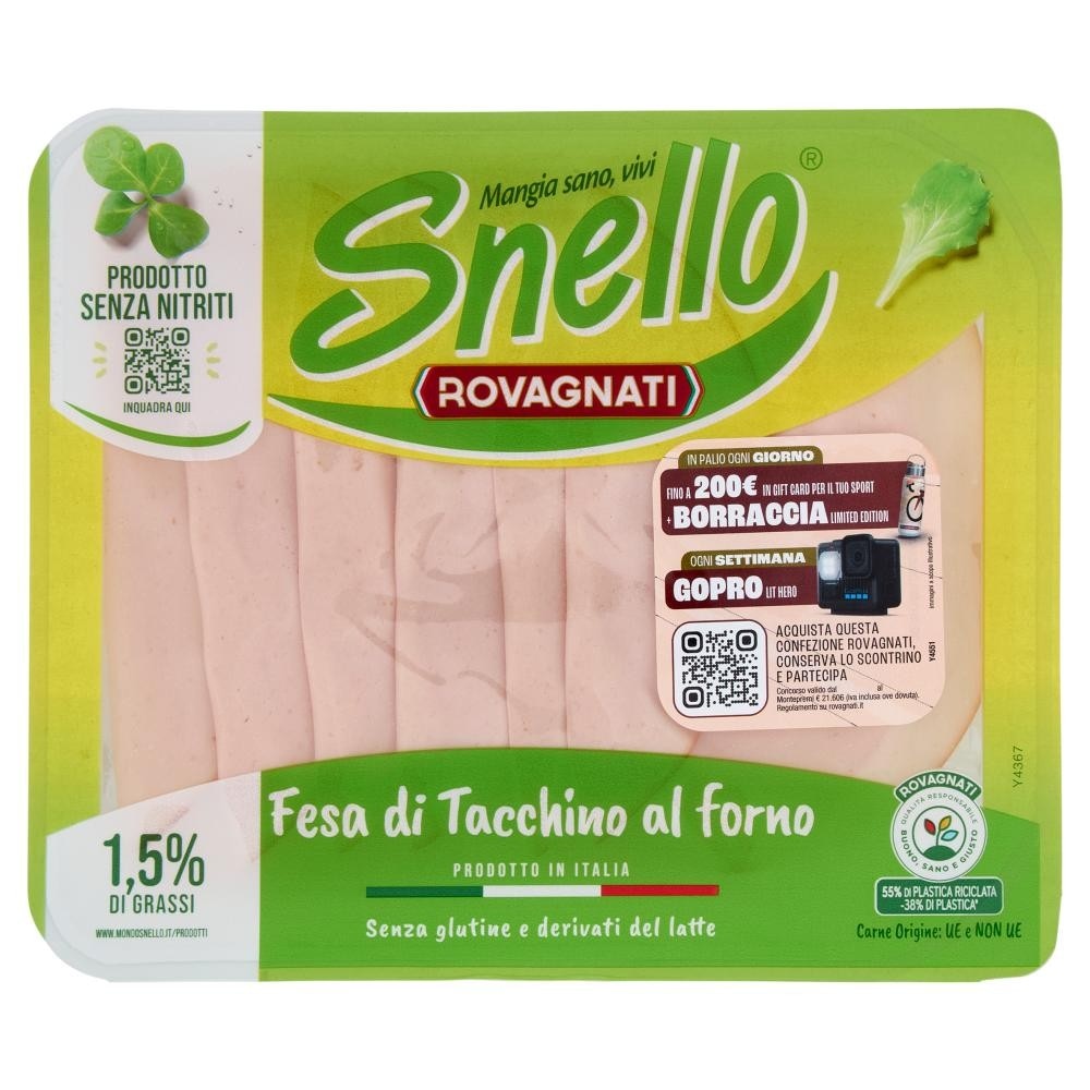 Fesa di tacchino o petto di pollo al forno Snello 100 g x2 ROVAGNATI in offerta da Iper La grande i