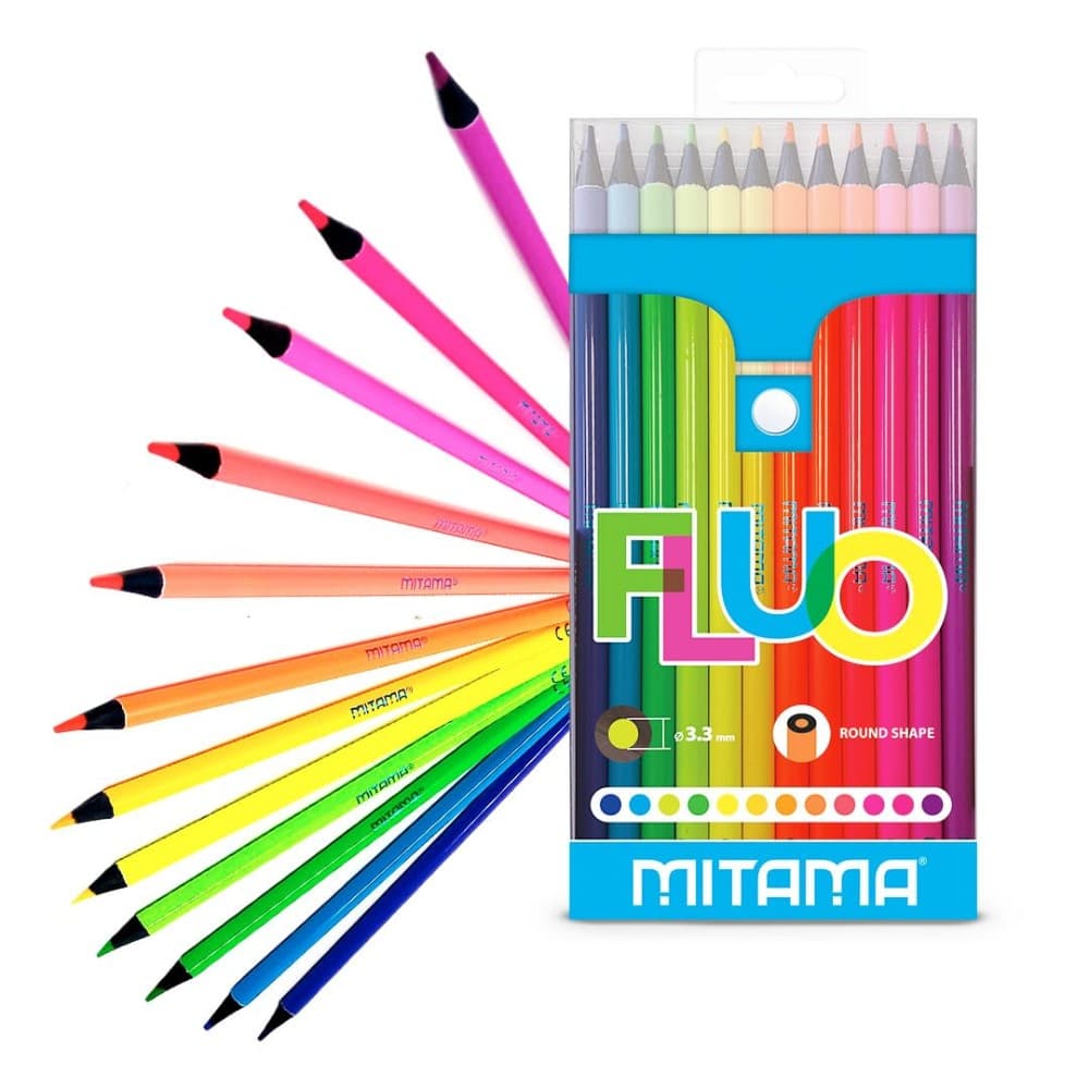 Pastelli fluo laccati Mitama, 12 colori – Panorama