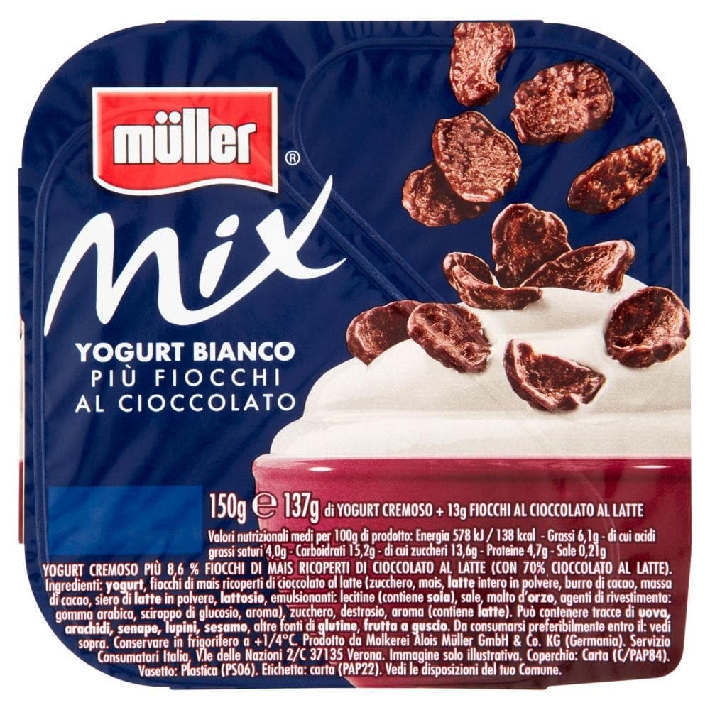 Yogurt bianco più Müller Mix 150 g in offerta da Bennet