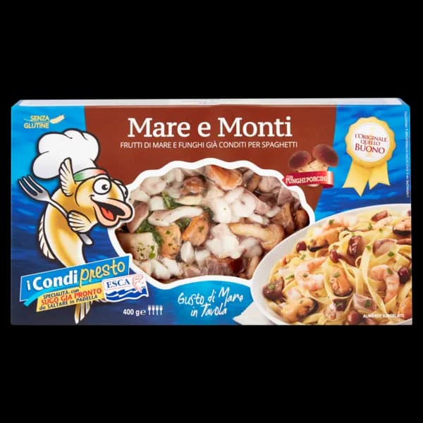Condipresto mare e monti, zucchine e gamberi, ai calamari o ai gamberi surgelato 400 g ESCA in offerta da Iper La grande i