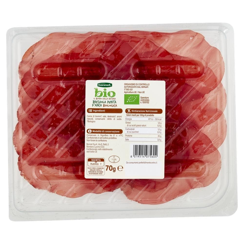 Bresaola punta d'anca Bennet Bio, 70 g – Bennet