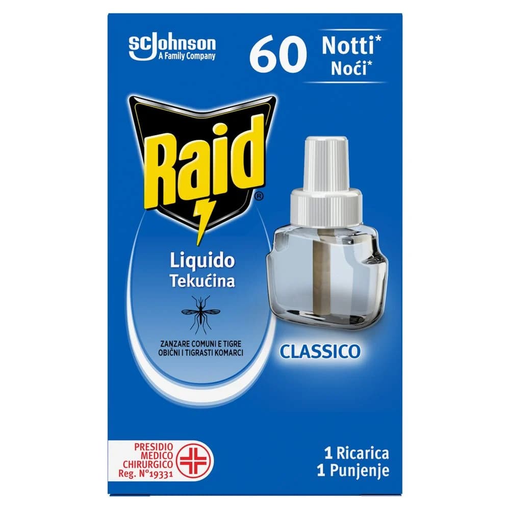 Ricarica liquido elettrico antizanzare Raid 30 notti in offerta da Unieuro