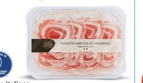 Pancetta arrotolata nostrana, 100 g AMO – Eurospin