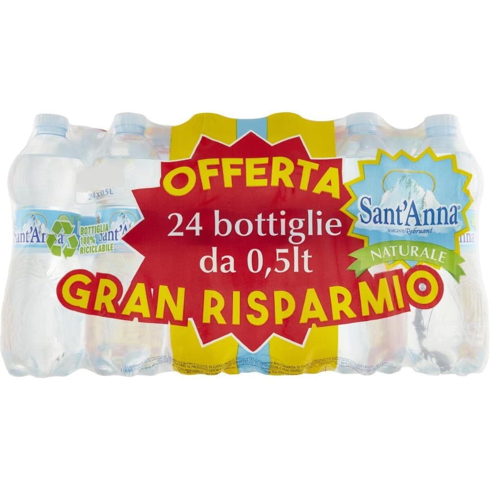 Acqua Naturale Sorgente Rebruant Vinadio, 24 x 0,5 l SANT'ANNA – Dpiù