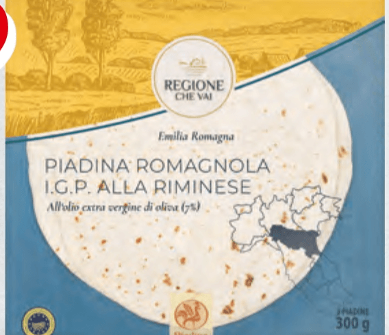 Piadina Romagnola IGP alla Riminese 300 g REGIONE CHE VAI - Offerta nel negozio ALDI