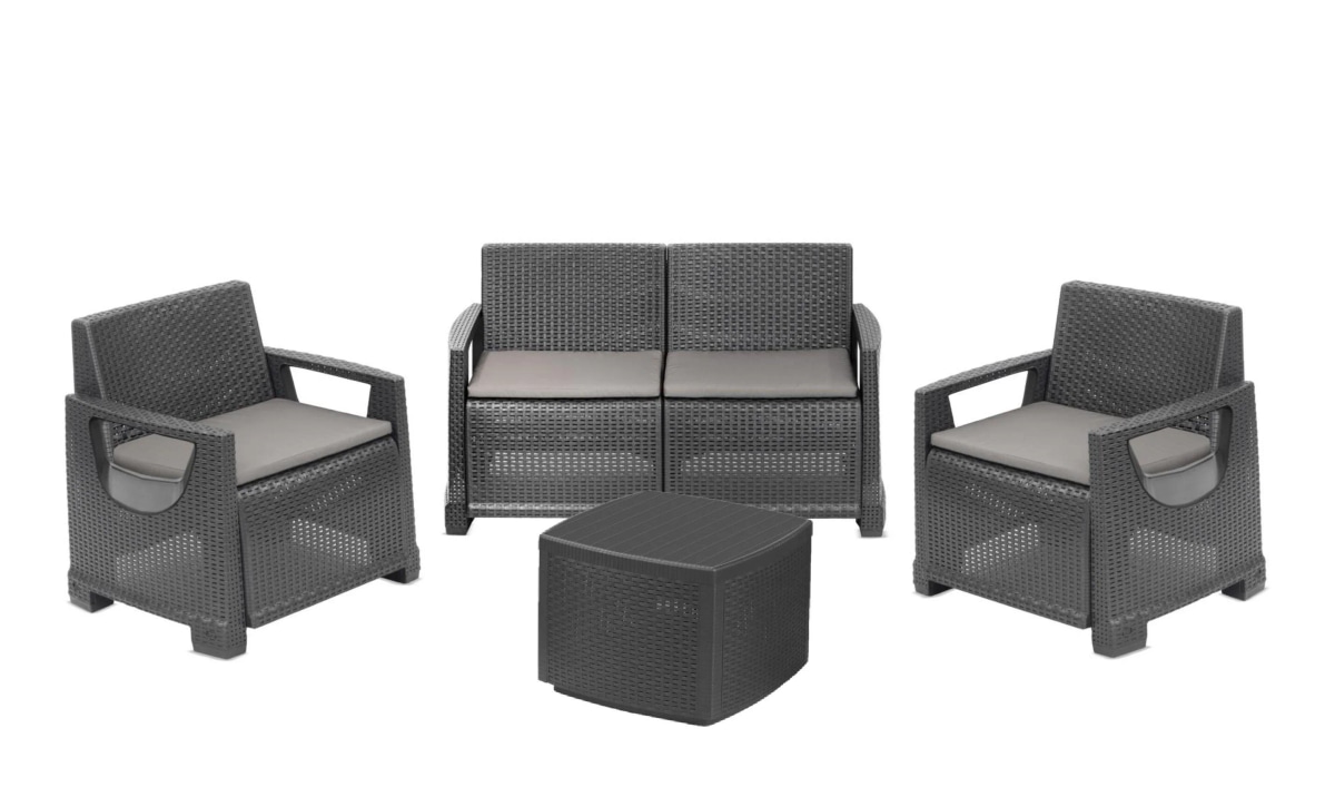 Salotto Arona in resina 4 posti in offerta da Leroy Merlin