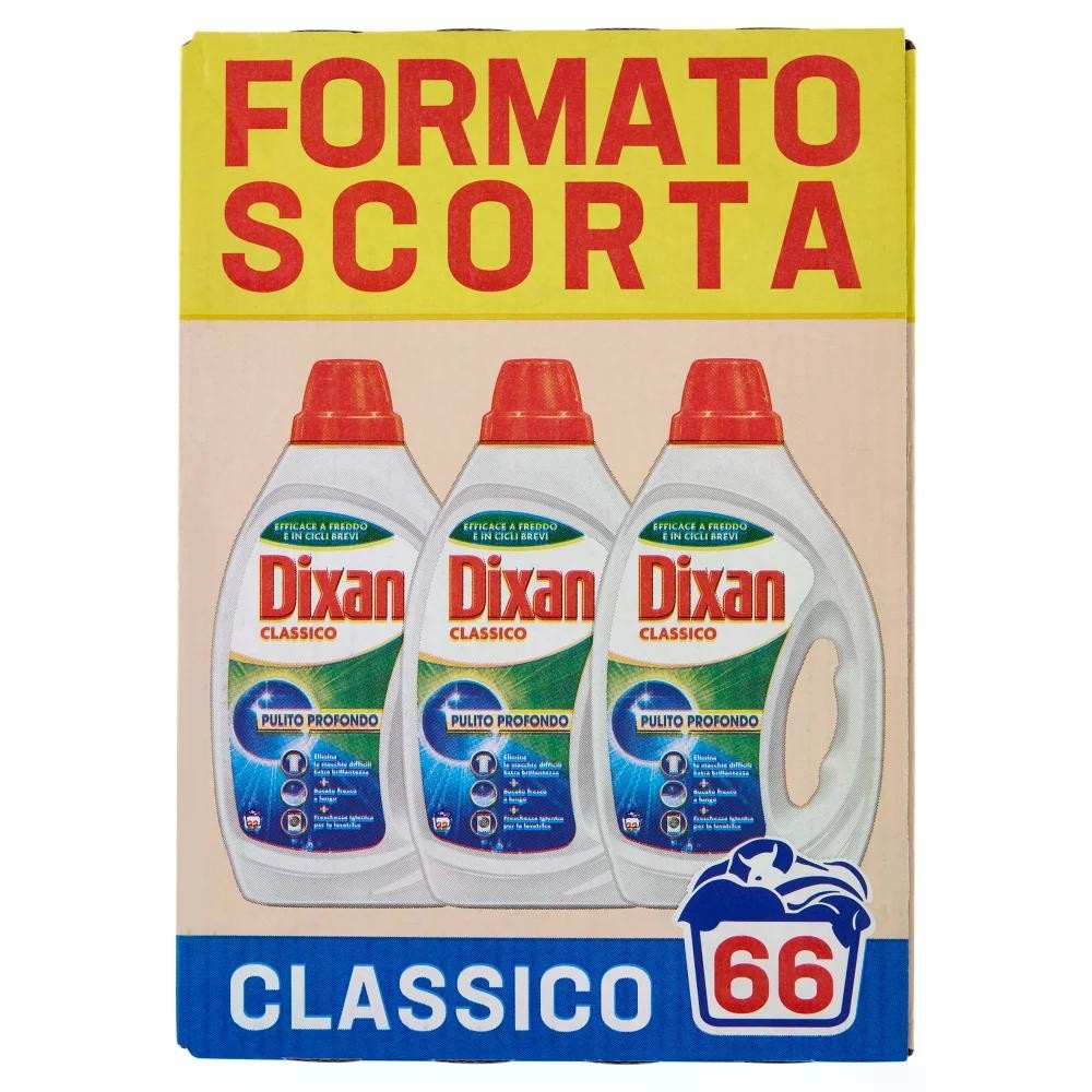 Detersivo liquido lavatrice Classico Dixan 3 x 22 lavaggi = 66 lavaggi in offerta da Penny
