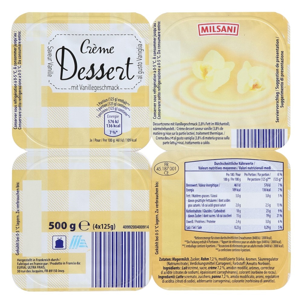 Milsani Creme Dessert 4 x 125 g in offerta da ALDI