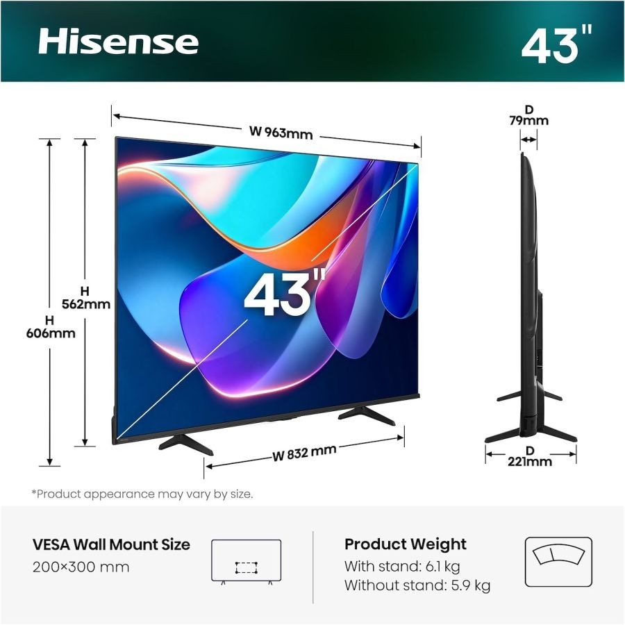 Smart TV Ultra HD 4K 43A69S 43" HISENSE - Offerta nel negozio Euronics