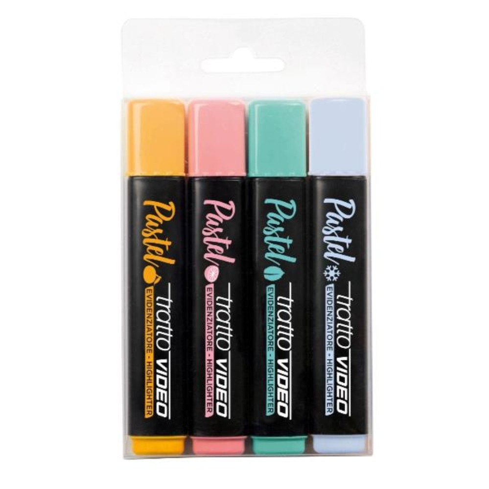 Evidenziatori Tratto Video Pastel Colori Cocktail 4 pezzi in offerta da Coop