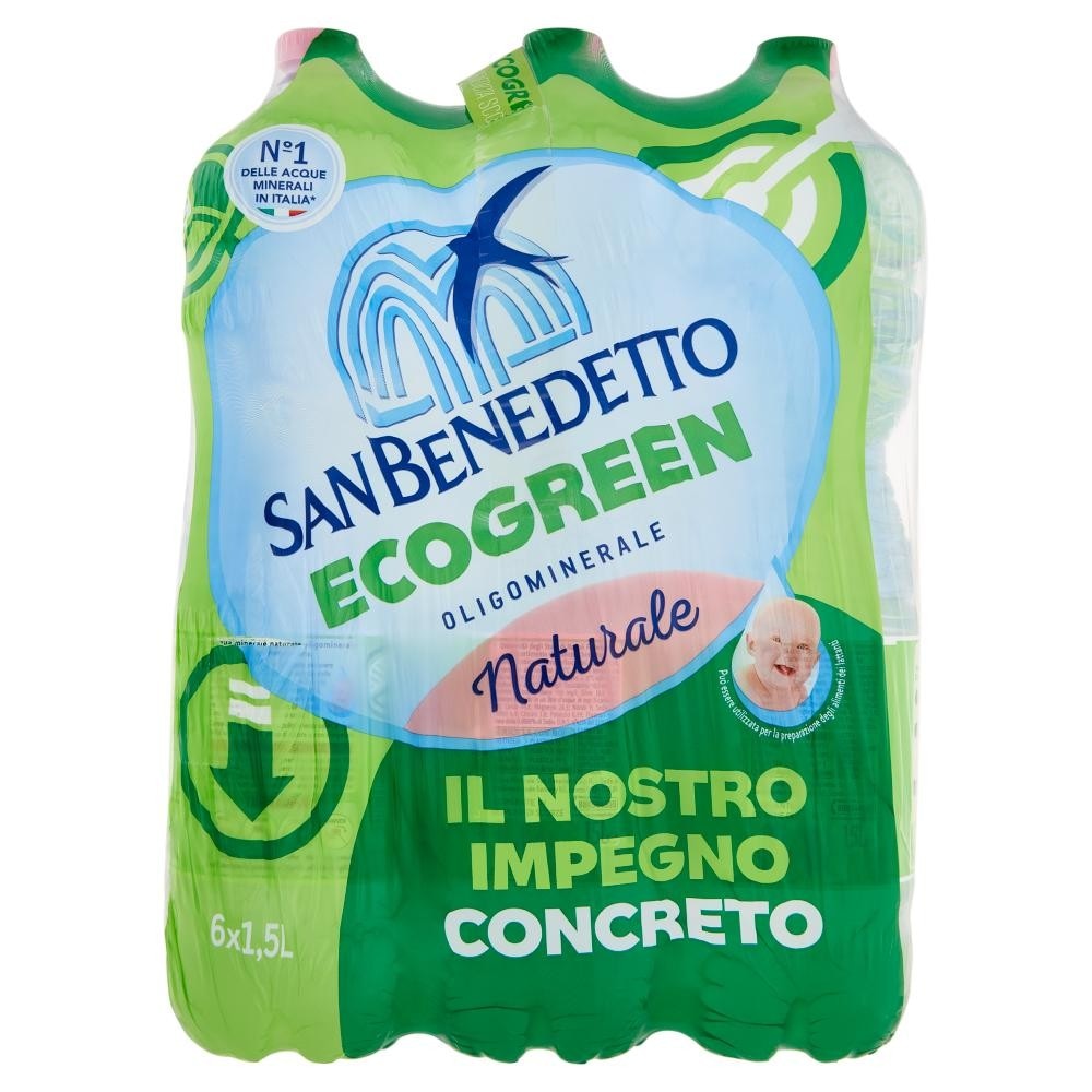 Acqua oligominerale naturale San Benedetto Ecogreen 1,5 l x6 in offerta da Iper La grande i