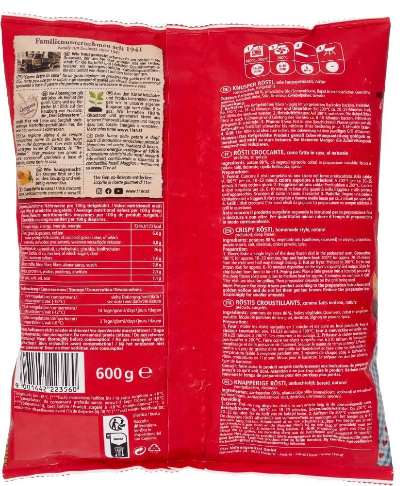 Rösti croccante 11er Elfer, 600 g – Esselunga
