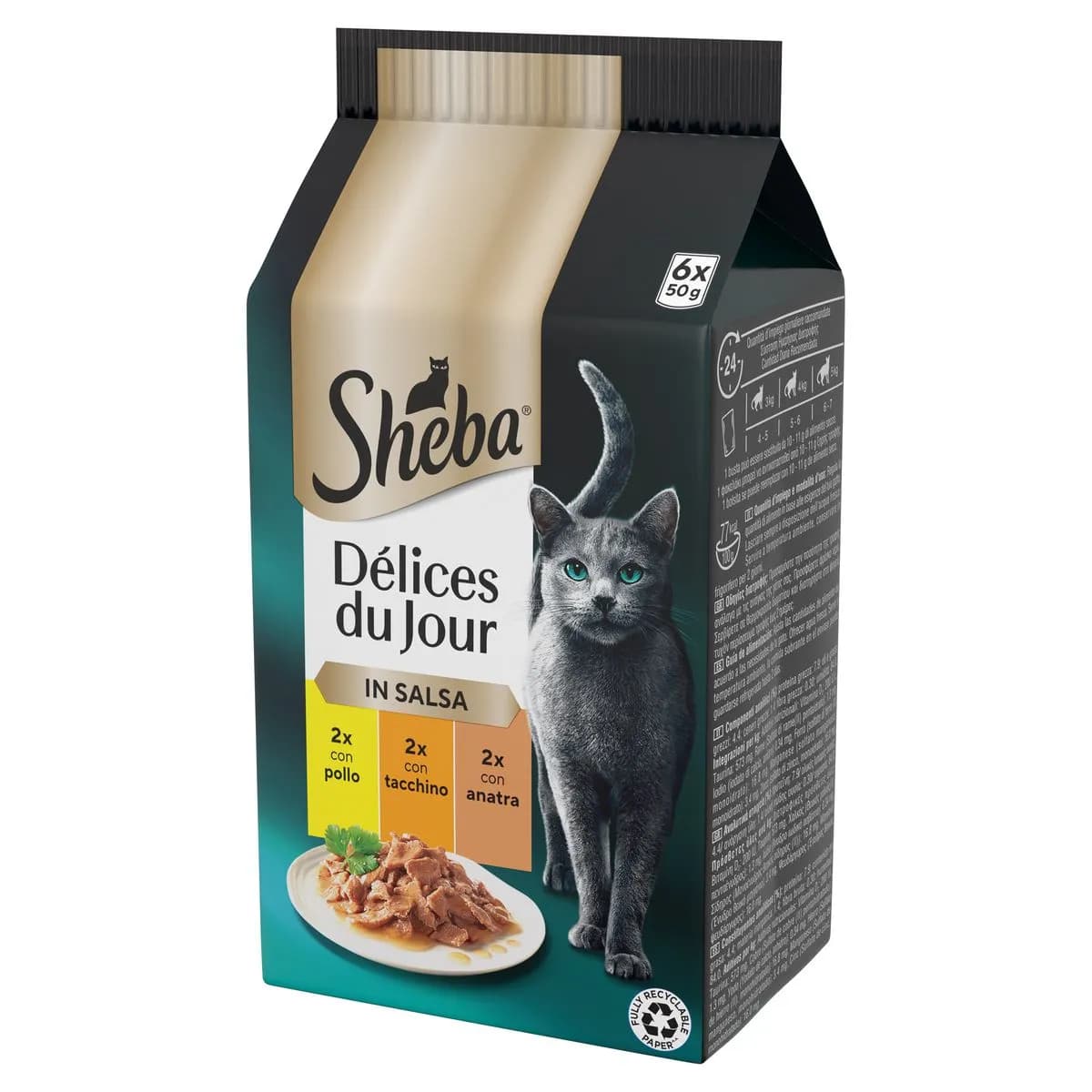 Alimento umido per gatti Délices du Jour 50 g x 6 Sheba in offerta da Iper La grande i