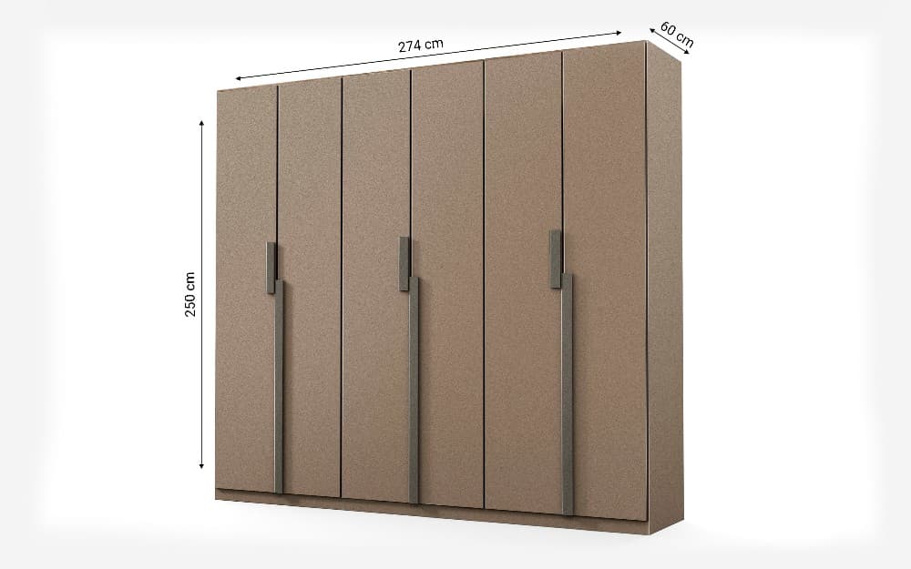 Armadio Erika 6 ante, 274x60x250h cm – Mondo Convenienza
