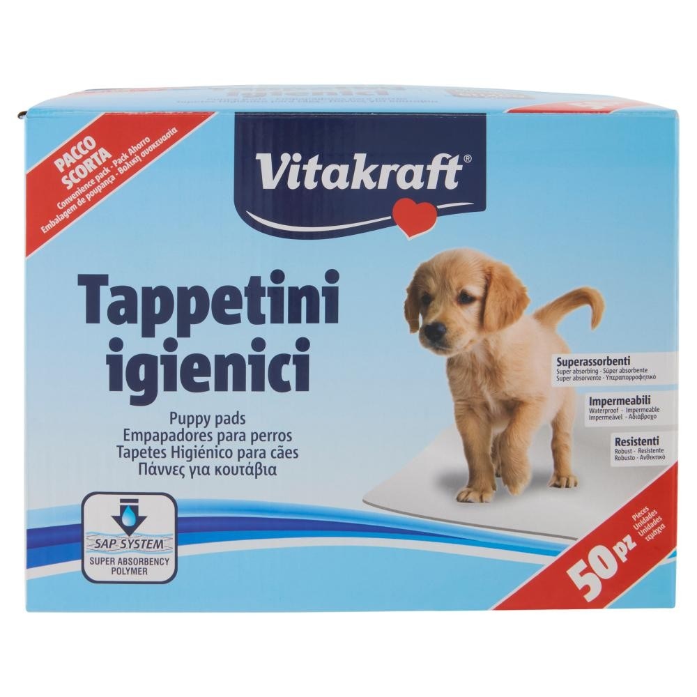 Tappetini Igienici Pacco Scorta Vitakraft conf 50 pezzi mis 60x60 cm in offerta da Carrefour