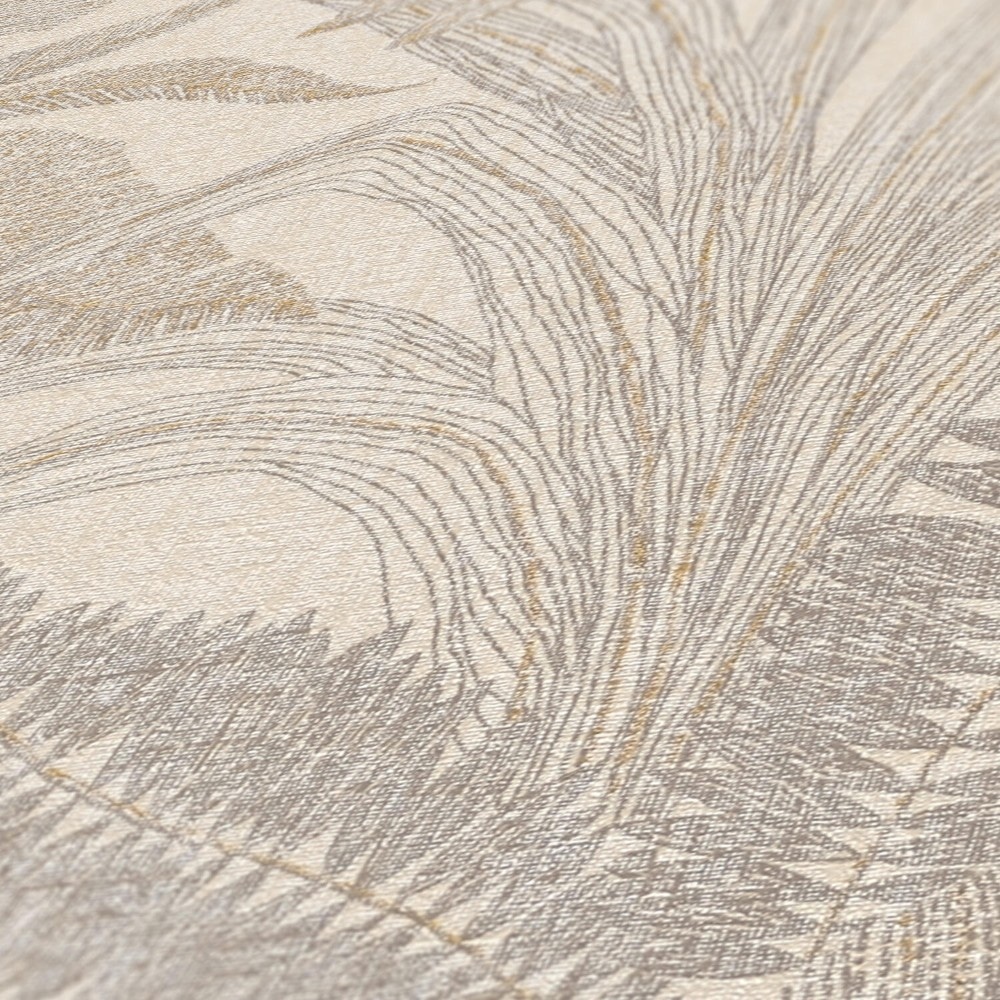 Carta da parati Golden palm beige 53 cm x 10,05 m in offerta da Leroy Merlin