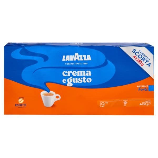 Caffè macinato Crema e Gusto Forte Lavazza, 250 g x 4 – Panorama