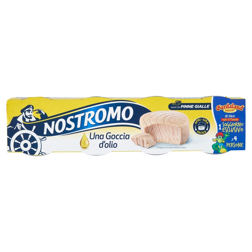 Tonno Una Goccia d'Olio Pinne Gialle Nostromo 4x65 g in offerta da Il Gigante