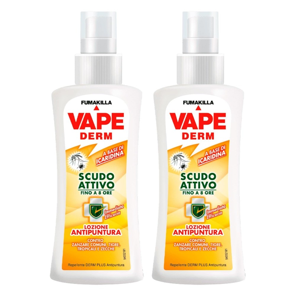 VAPE Derm Scudo Attivo spray anti-puntura di zanzara 2 pezzi × 100 ml - Offerta nel negozio Dm