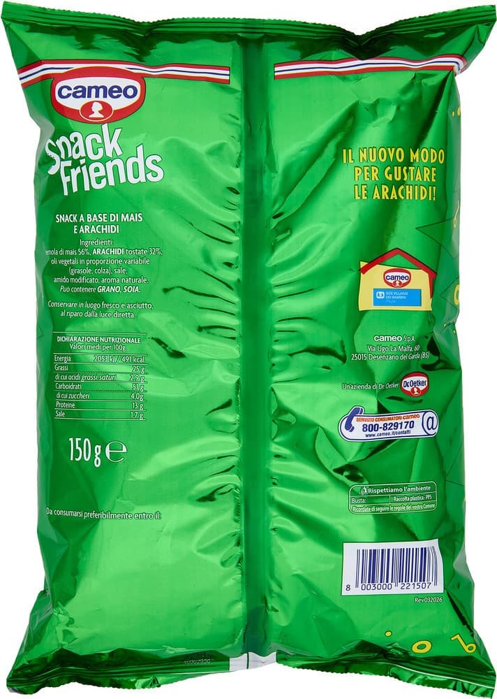Snack Friends Peanut Pops, 150 g Cameo – Iper La grande i