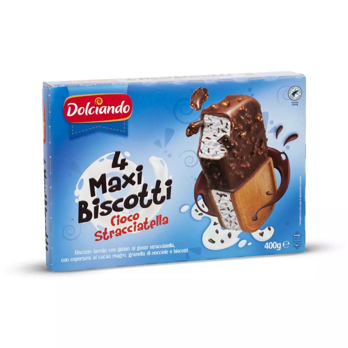Maxi Biscotti Cioco Stracciatella 4 pezzi, 400 g Dolciando in offerta da Eurospin