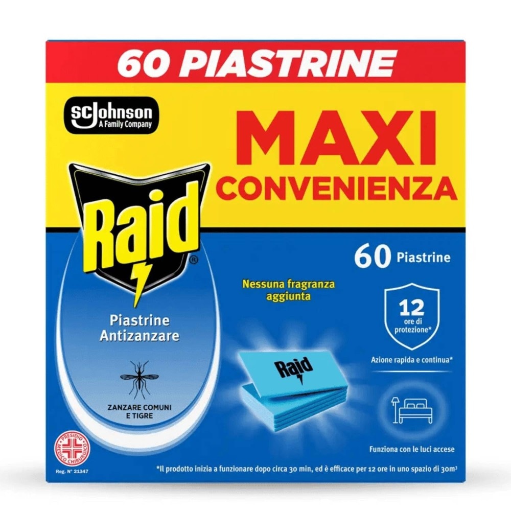 Piastrine Antizanzara Raid 60 pz in offerta da Penny