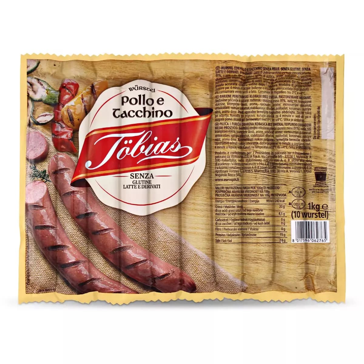 Würstel con pollo e tacchino, 1 kg Tobias – Eurospin