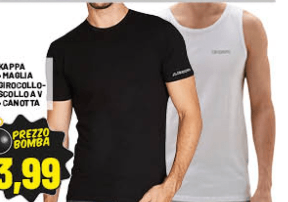 Kappa Maglia Girocollo-Scollo a V Canotta 3 PEZZI - Offerta nel negozio Risparmio Casa