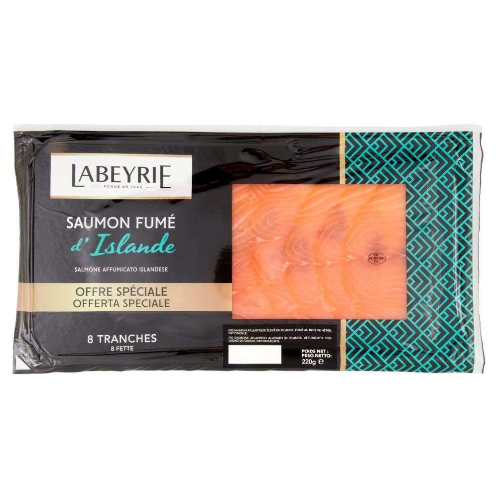 Salmone Affumicato Islanda o Lapponia Labeyrie 8 fette, 220 g in offerta da Carrefour