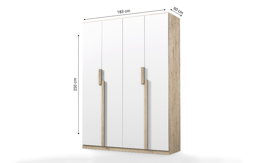Armadio 4 ante 183x60x250h ERIKA in offerta da Mondo Convenienza