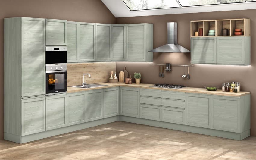 Gloria cucina componibile Verde Fiordo – Mondo Convenienza
