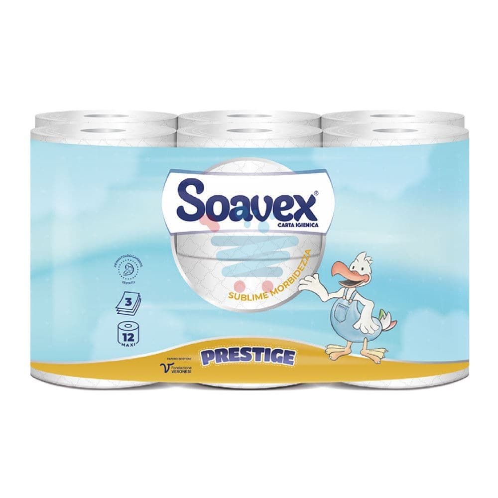 Soavex carta igienica Prestige, 12 rotoli – Il Gigante
