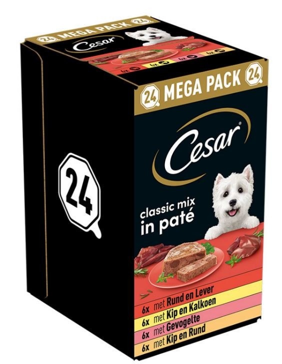 Paté Cane Classico Cesar conf. da 8 pz - 8 x 150 g = 1,2 kg in offerta da Penny