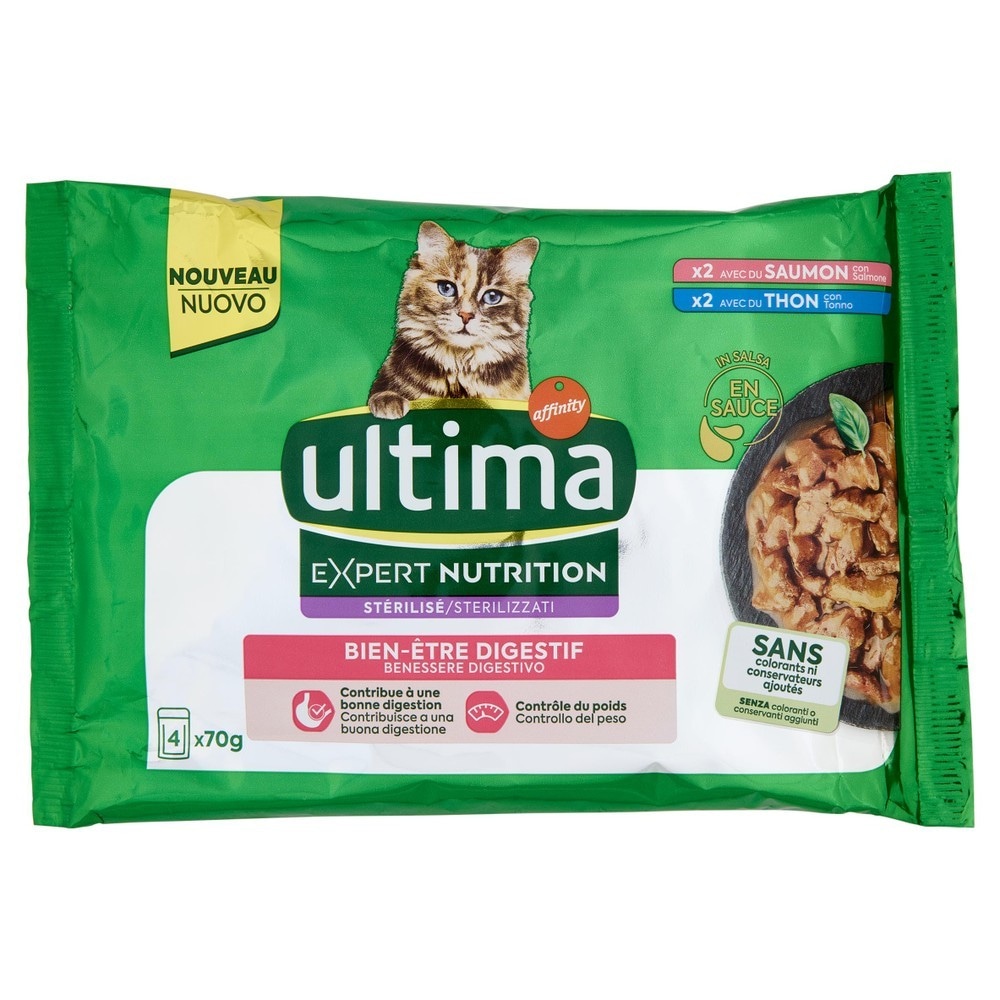 Alimento per gatti Ultima Cat Wet conf. 4 pezzi 4 pezzi da 85 g (340 g) in offerta da Carrefour