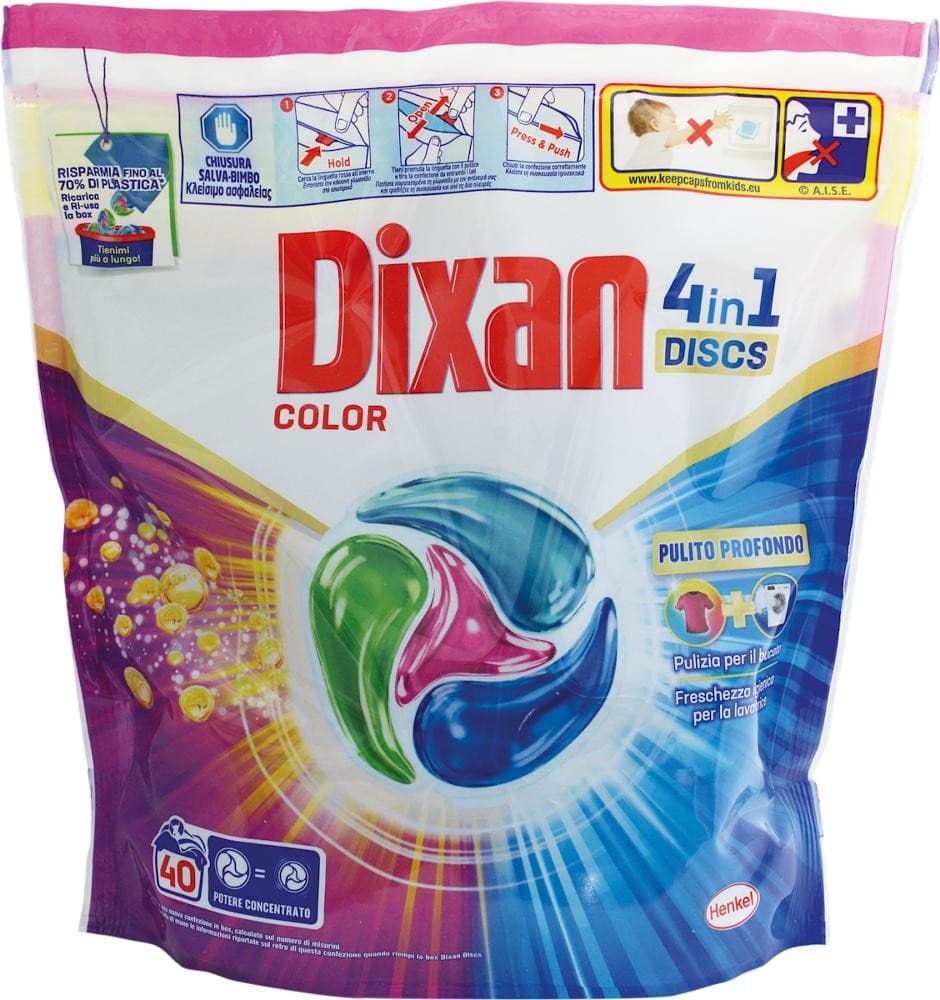 Dixan discs detersivo per il bucato, 40 discs – Dm