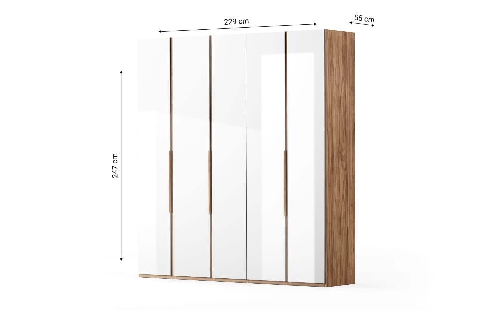 Armadio Roma 5 ante, 229x55x247h – Mondo Convenienza
