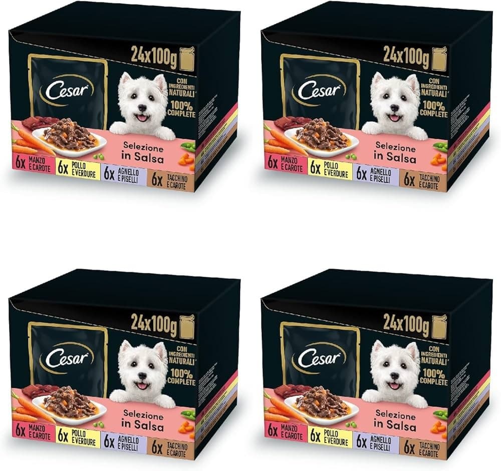 Cesar alimento umido per cani gusti assortiti 100 g x4 in offerta da Iper La grande i