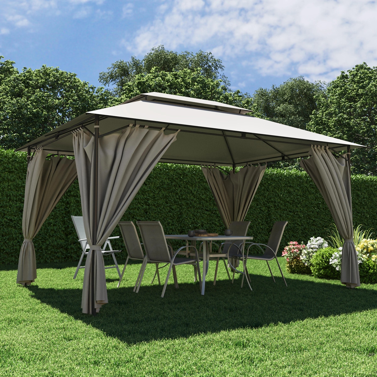Gazebo Oxis L4,3xP3,2xH2,7 m Naterial in offerta da Leroy Merlin