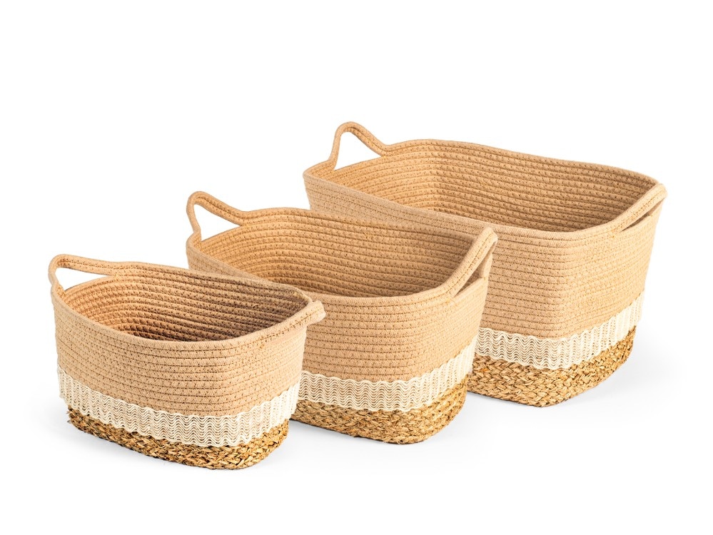3 Cestini rettangolari 3 PEZZI - Offerta nel negozio Happy Casa