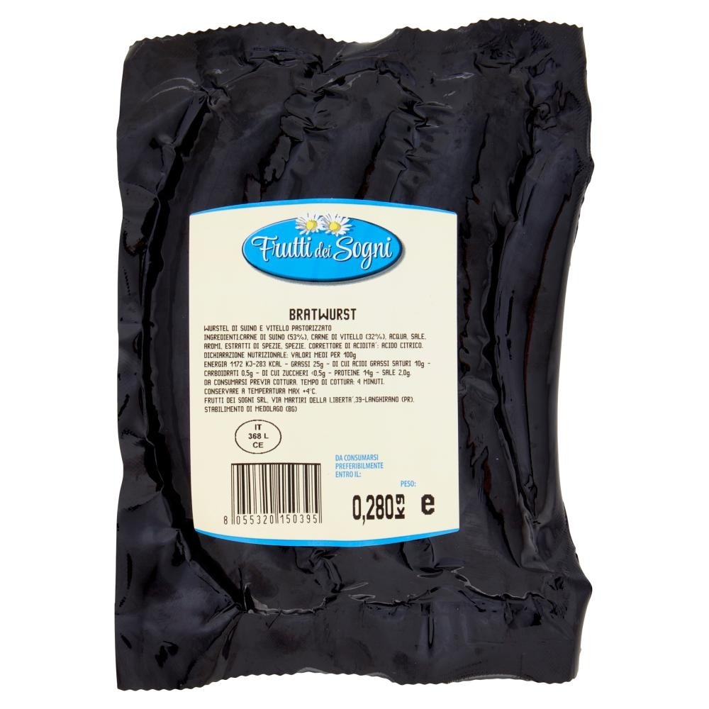 Bratwurst di suino e vitello, Wurstel Servelade di pollo o di suino 280 g Frutti dei Sogni in offerta da Iper La grande i