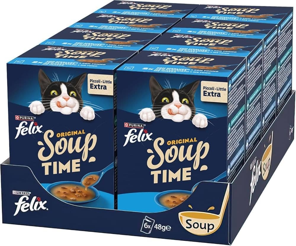 Purina Felix Soup alimento umido per gatti gusti assortiti 48 g x6 in offerta da Iper La grande i