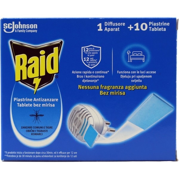 Raid Diffusore piastrine anti-zanzare 1 base + 10 piastrine - Offerta nel negozio Dm