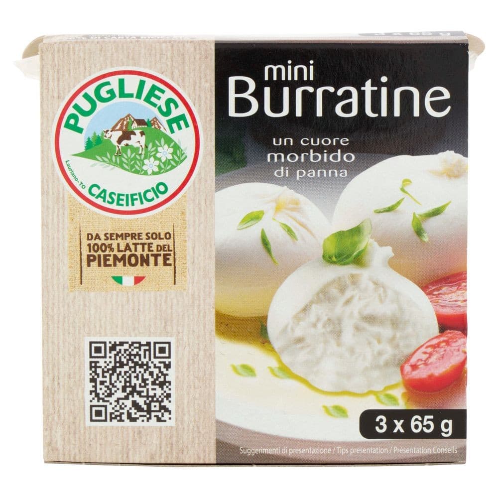 Mini Burratine Caseificio Pugliese, 3 x 65 g – Coop