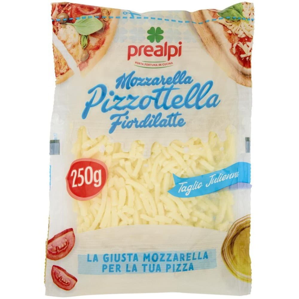 Mozzarella Pizzottella Fiordilatte taglio Julienne, 250 g Prealpi – Iper La grande i