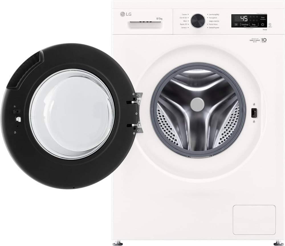LG W4NX1085NWB Lavasciuga 8 kg lavatrice / 5 kg asciugatrice in offerta da Dpiù