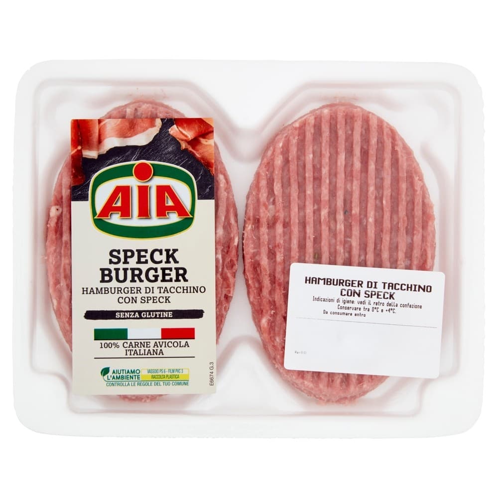 Hamburger di tacchino con speck, 2 x 102 g – Lidl