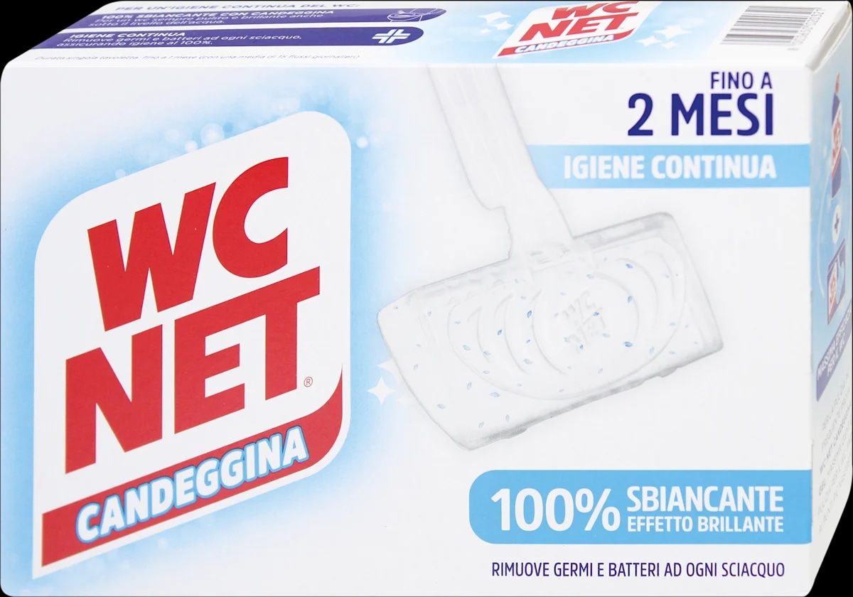 WC NET tavolette di WC con candeggina extra white 2 tavolette in offerta da Lidl
